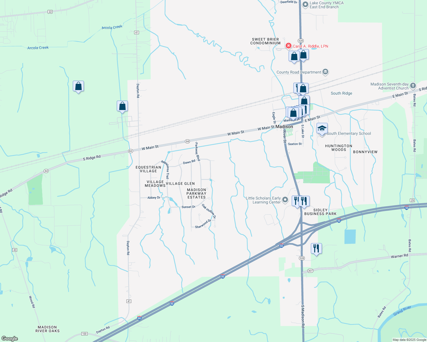 map of restaurants, bars, coffee shops, grocery stores, and more near 218 East Parkway Drive in Madison