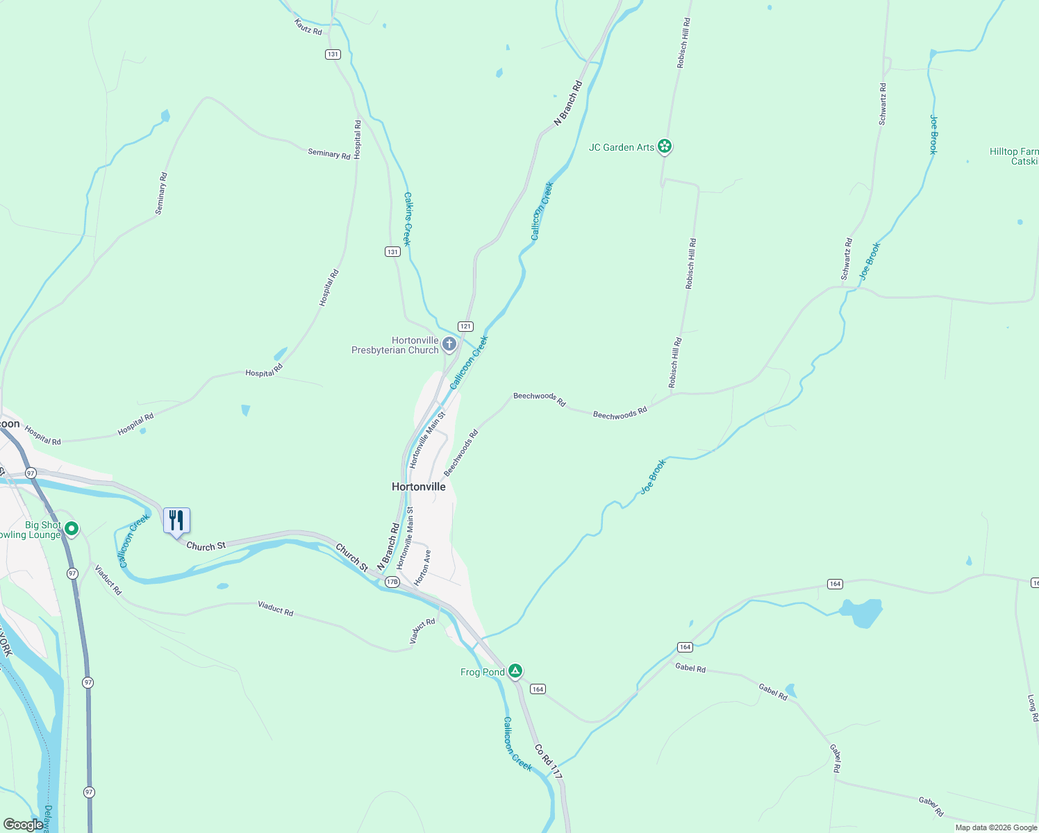 map of restaurants, bars, coffee shops, grocery stores, and more near 81 Beechwoods Road in Hortonville