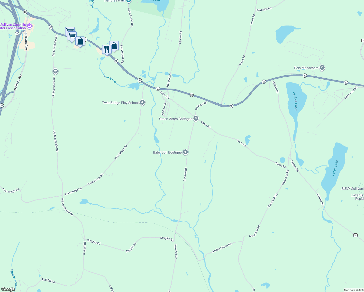 map of restaurants, bars, coffee shops, grocery stores, and more near 100 Denman Rd in Liberty