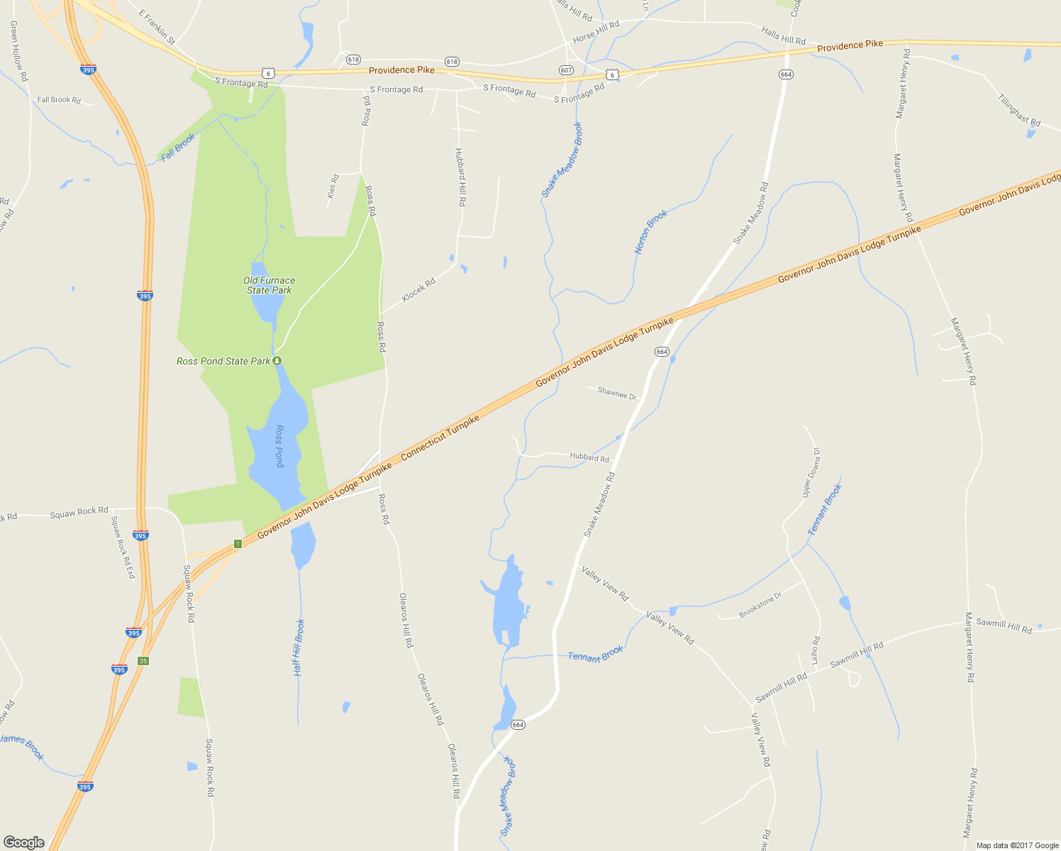 map of restaurants, bars, coffee shops, grocery stores, and more near 564 Hubbard Road in Killingly