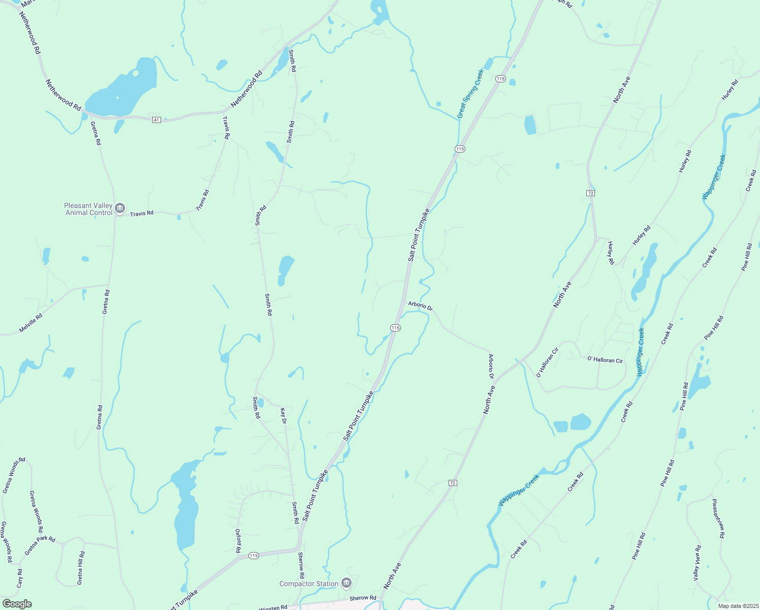 map of restaurants, bars, coffee shops, grocery stores, and more near 39 Meadow Ln in Pleasant Valley
