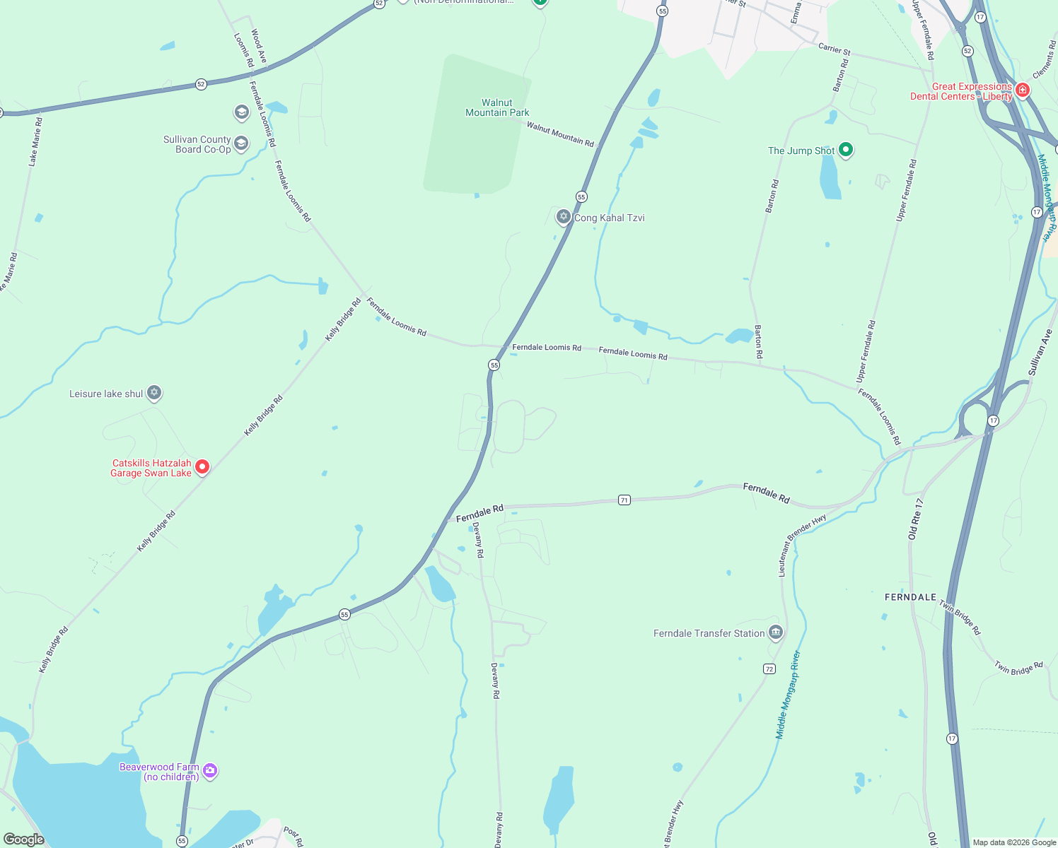 map of restaurants, bars, coffee shops, grocery stores, and more near 60 Front Street in Liberty