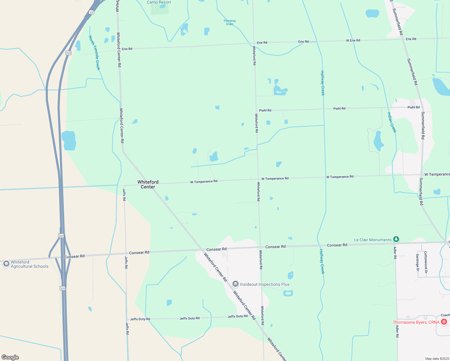 map of restaurants, bars, coffee shops, grocery stores, and more near 5285 West Temperance Road in Ottawa Lake