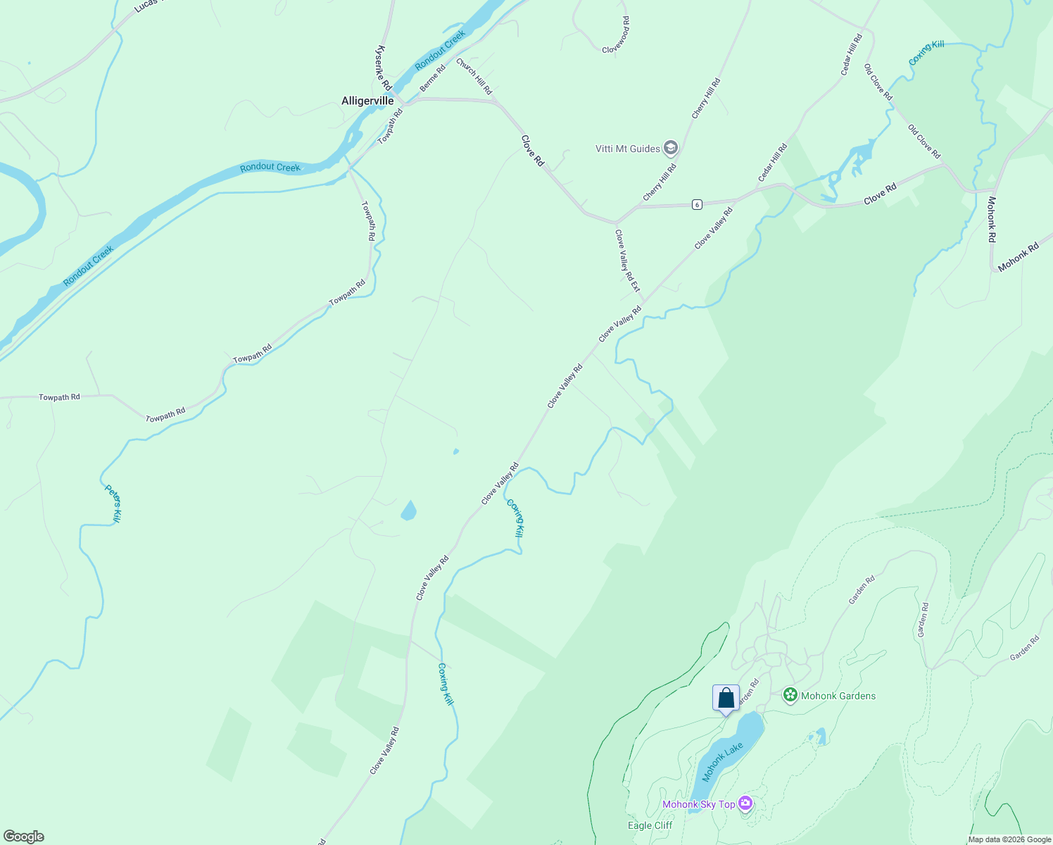 map of restaurants, bars, coffee shops, grocery stores, and more near 203-303 Clove Valley Road in High Falls
