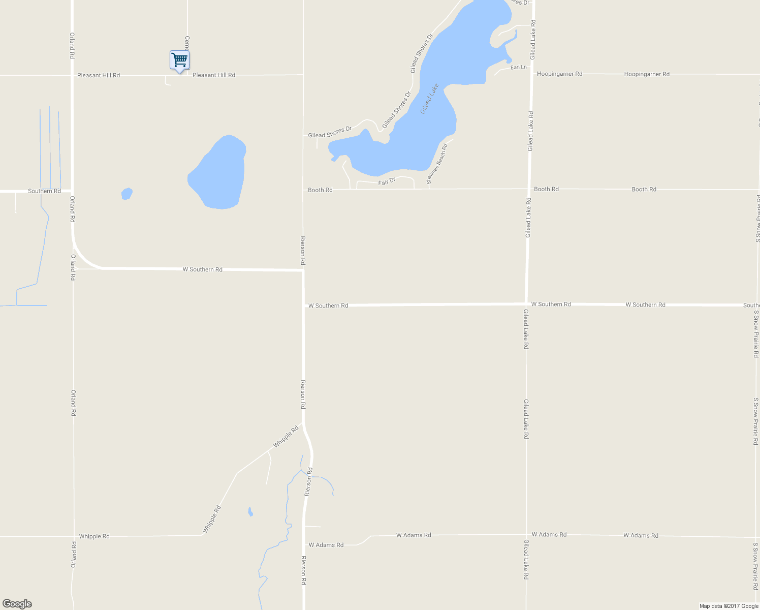 map of restaurants, bars, coffee shops, grocery stores, and more near 667 Southern Road in Bronson