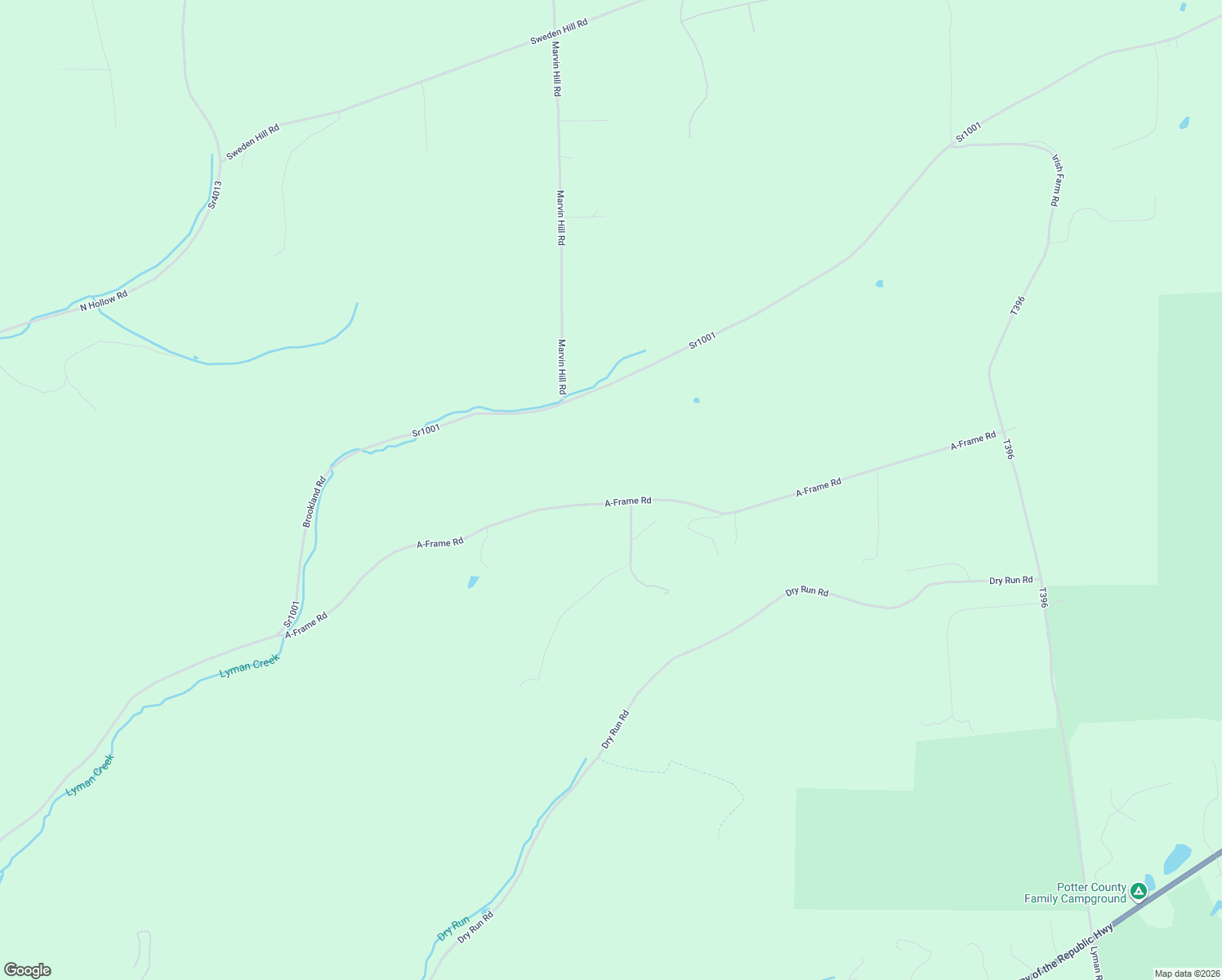 map of restaurants, bars, coffee shops, grocery stores, and more near 224 A-Frame Road in Coudersport