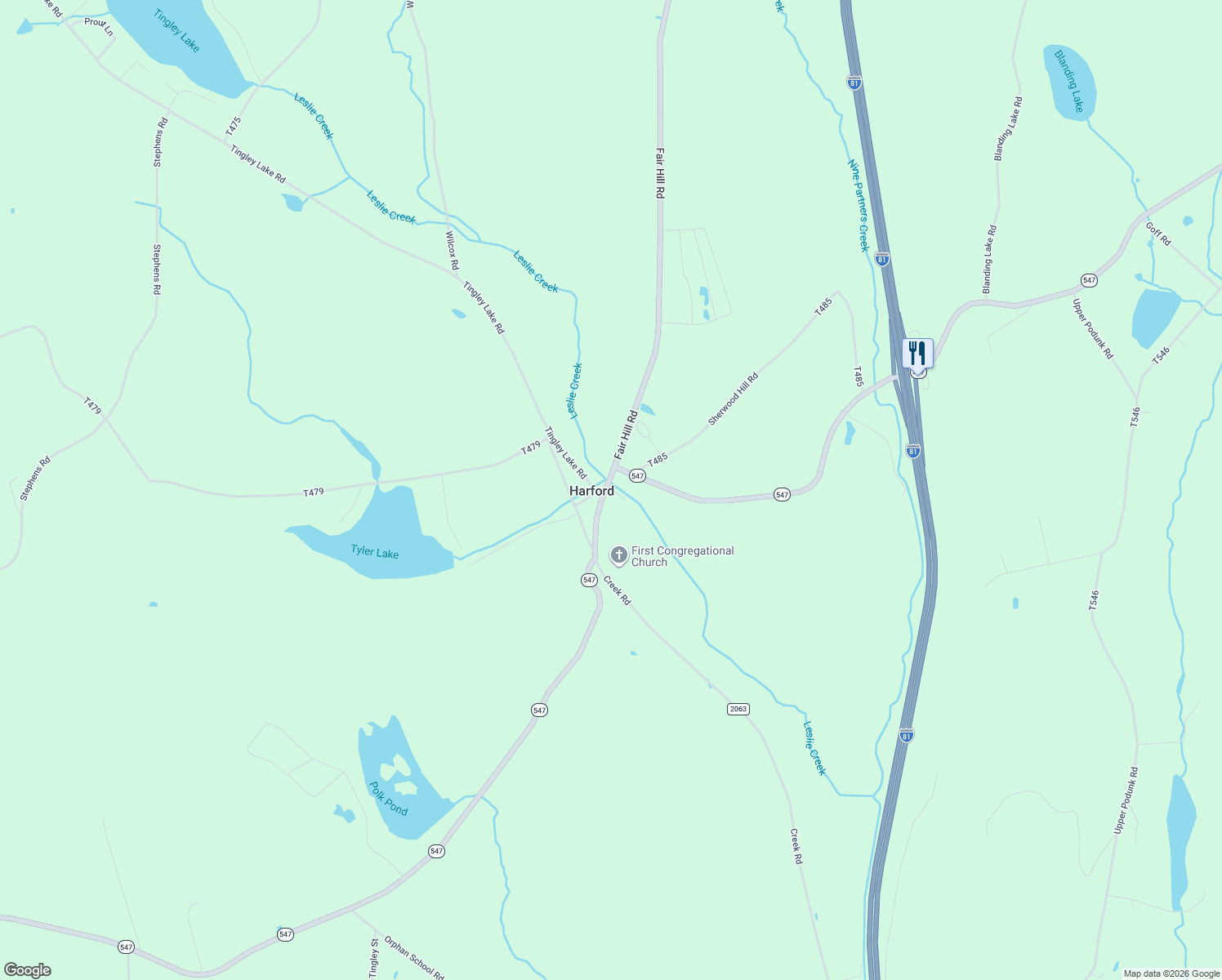 map of restaurants, bars, coffee shops, grocery stores, and more near 48 Decker Court in Harford
