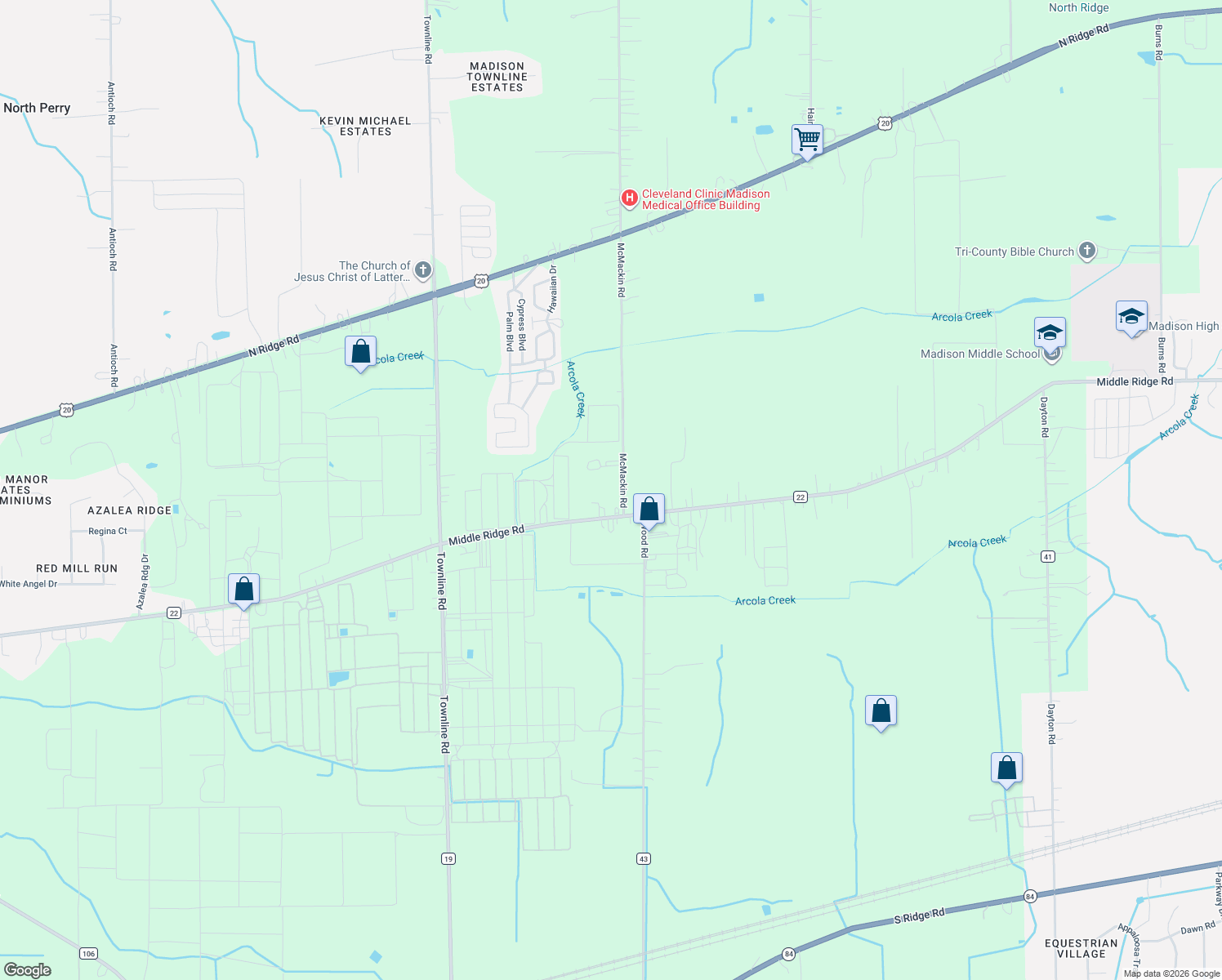 map of restaurants, bars, coffee shops, grocery stores, and more near 3250 McMackin Road in Madison