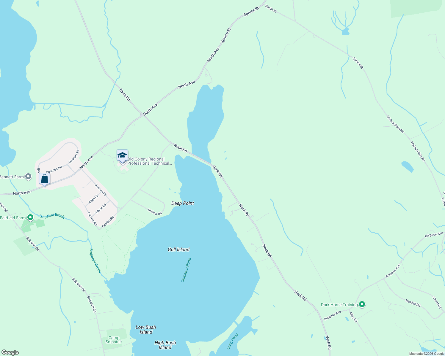 map of restaurants, bars, coffee shops, grocery stores, and more near 478 Neck Road in Rochester