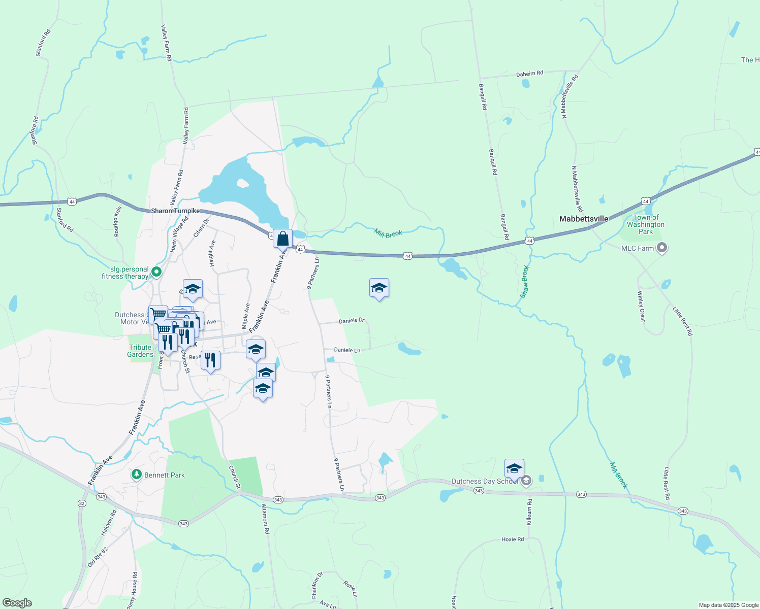 map of restaurants, bars, coffee shops, grocery stores, and more near in Dutchess County