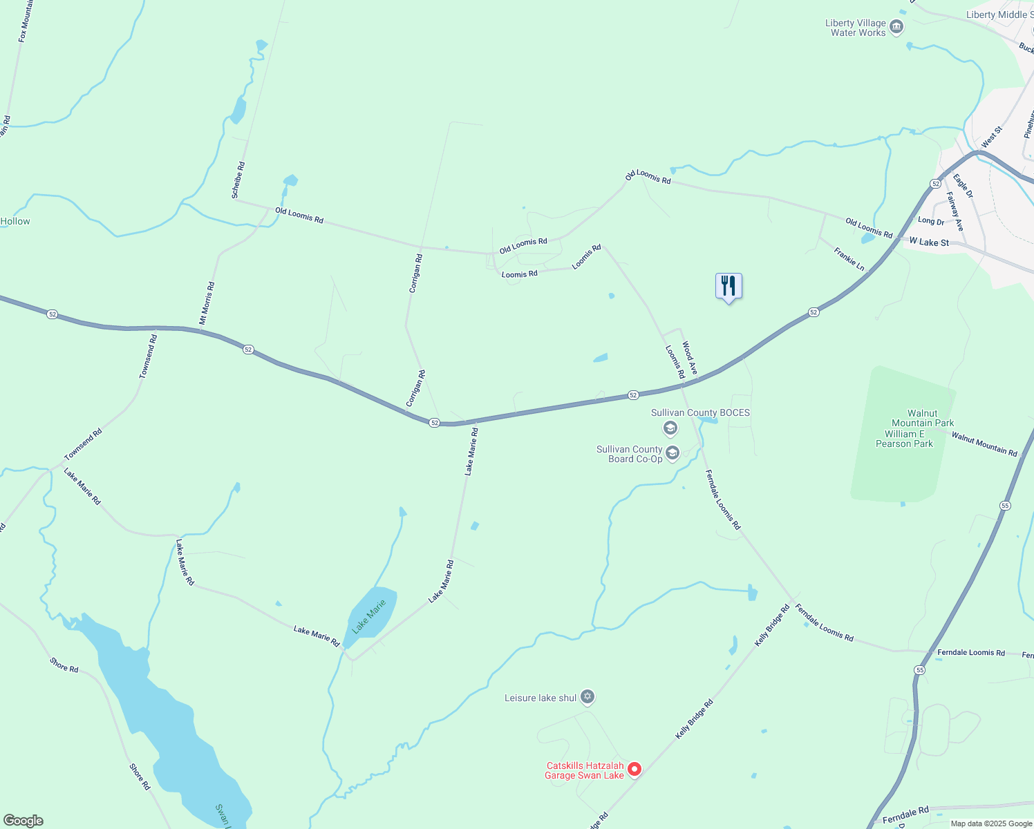 map of restaurants, bars, coffee shops, grocery stores, and more near 5 Beaumont Estates Lane in Liberty