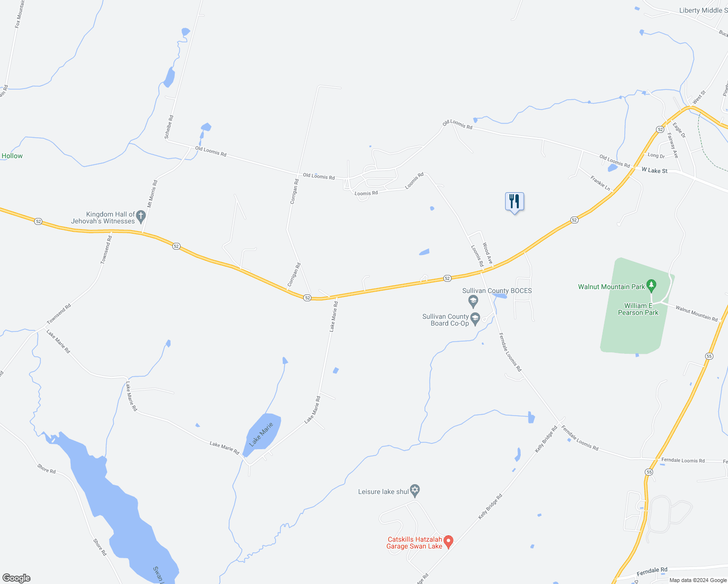 map of restaurants, bars, coffee shops, grocery stores, and more near 5 Beaumont Estates Lane in Liberty