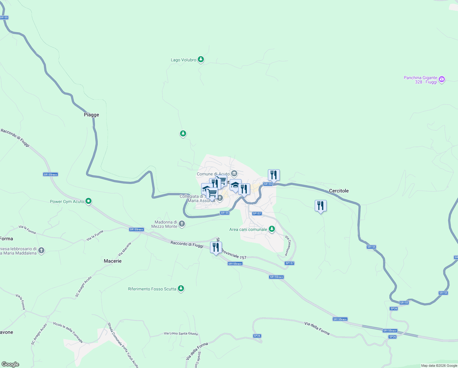 map of restaurants, bars, coffee shops, grocery stores, and more near in Acuto