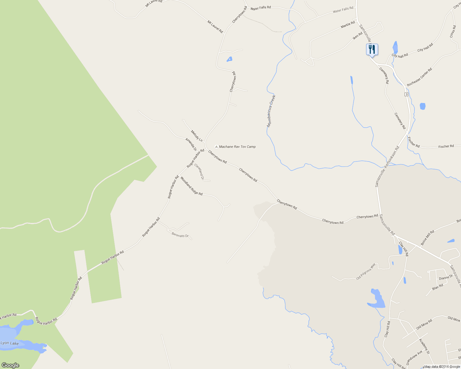 map of restaurants, bars, coffee shops, grocery stores, and more near 109 Woodland Ridge Rd in Kerhonkson