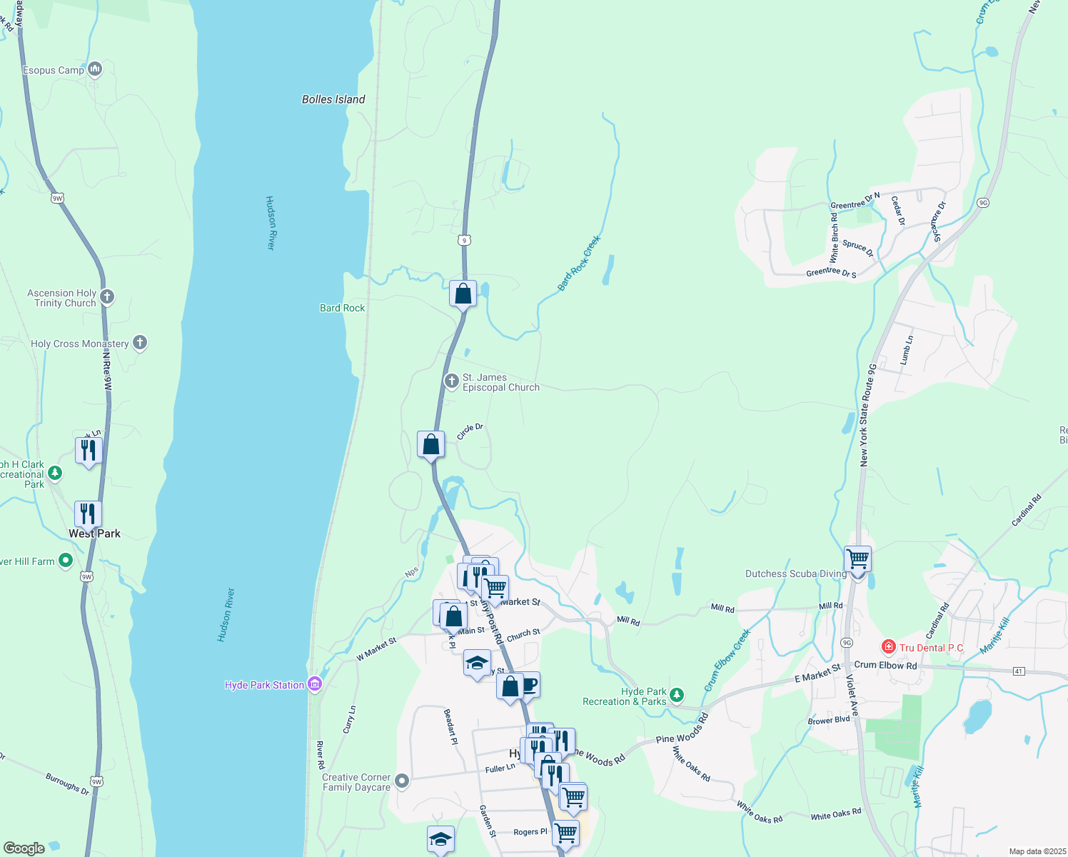 map of restaurants, bars, coffee shops, grocery stores, and more near 11 Carriage House Ct in Hyde Park