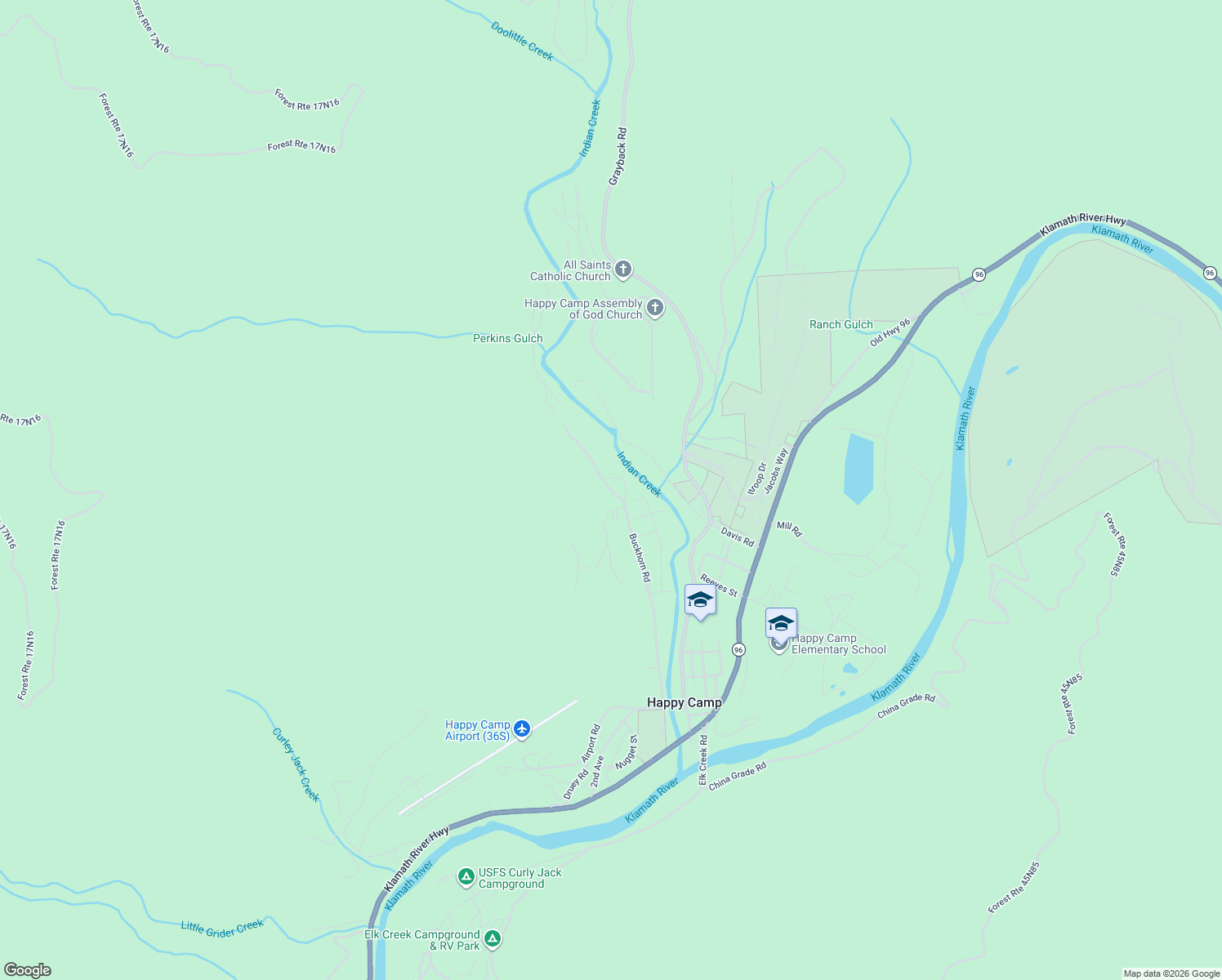 map of restaurants, bars, coffee shops, grocery stores, and more near 620-1206 Buckhorn Rd in Siskiyou