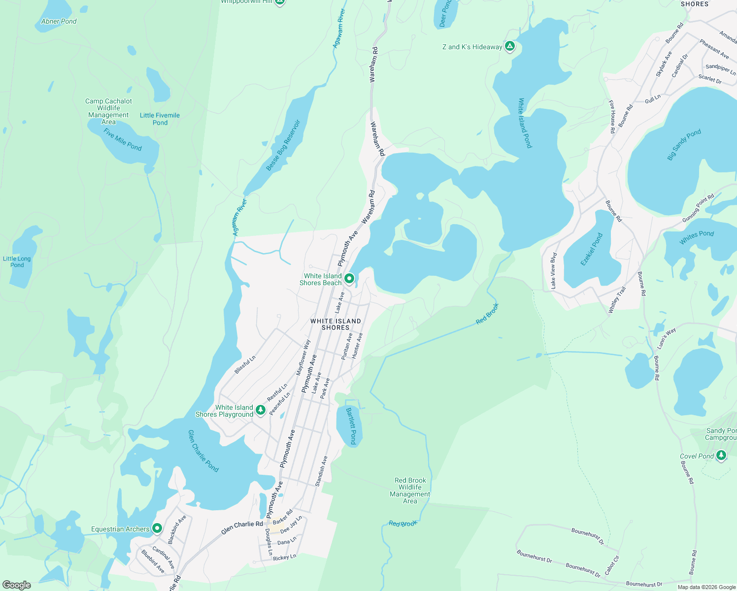 map of restaurants, bars, coffee shops, grocery stores, and more near 94 Hunter Avenue in Wareham
