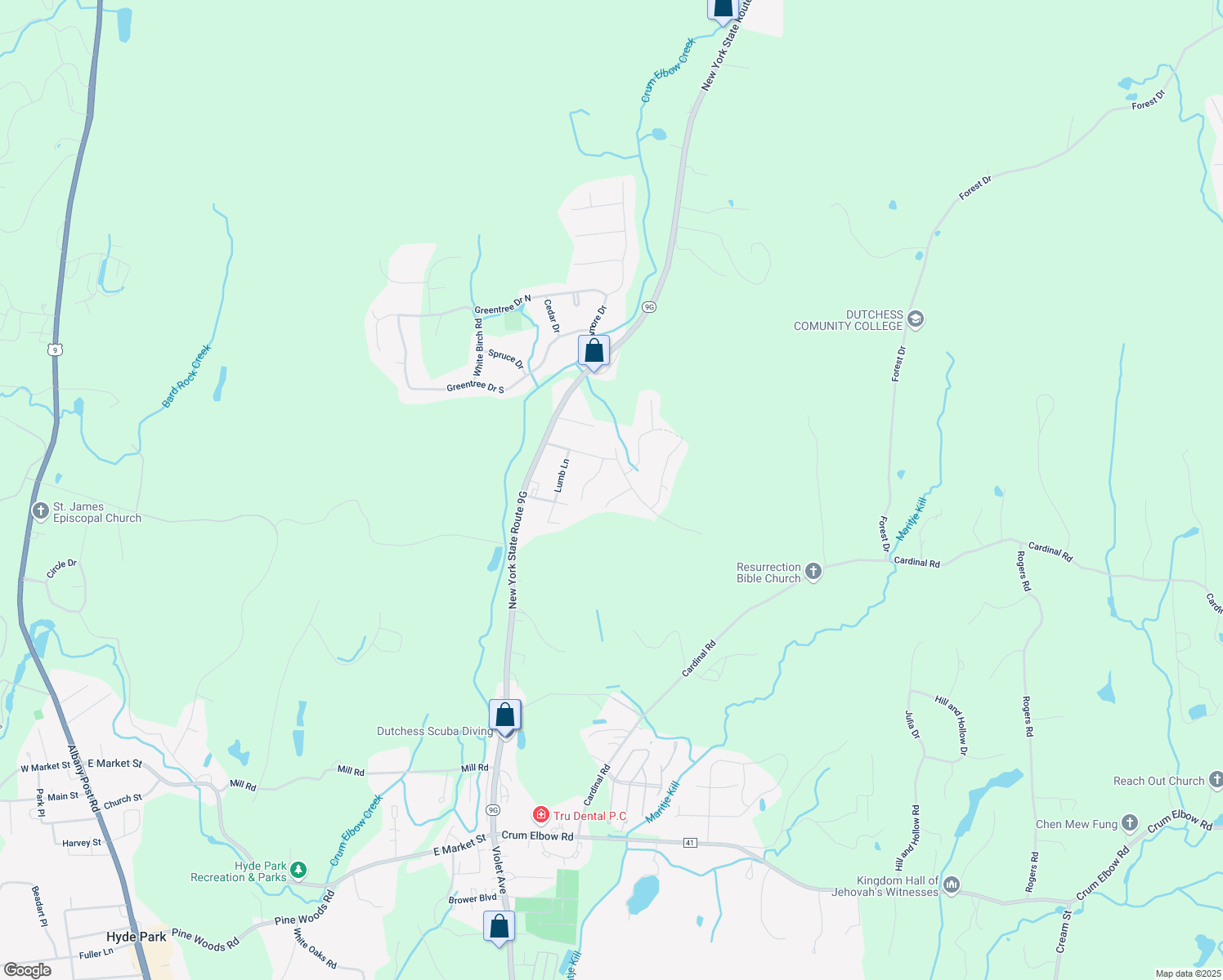 map of restaurants, bars, coffee shops, grocery stores, and more near 6 Schryver Ln in Hyde Park