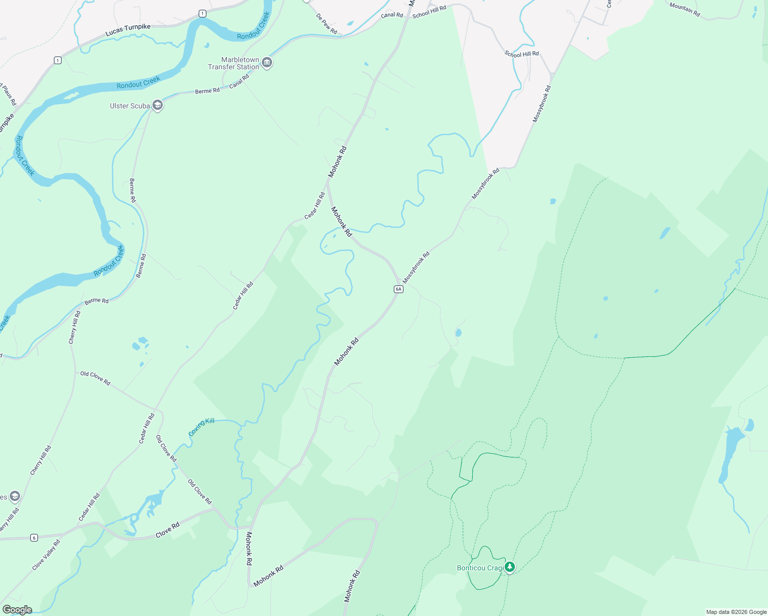 map of restaurants, bars, coffee shops, grocery stores, and more near 358 Mohonk Road in High Falls