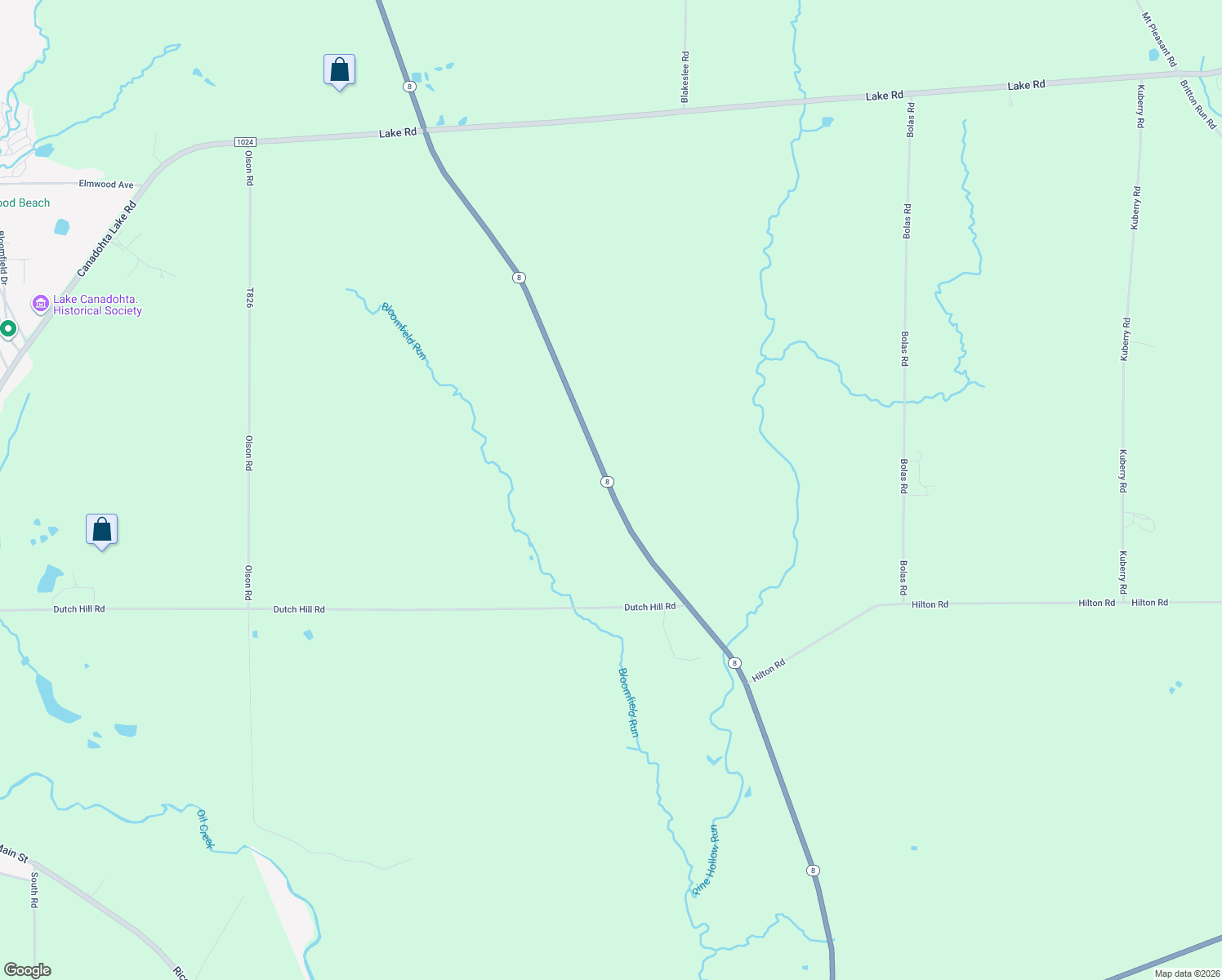 map of restaurants, bars, coffee shops, grocery stores, and more near 17261 Pennsylvania 8 in Union City