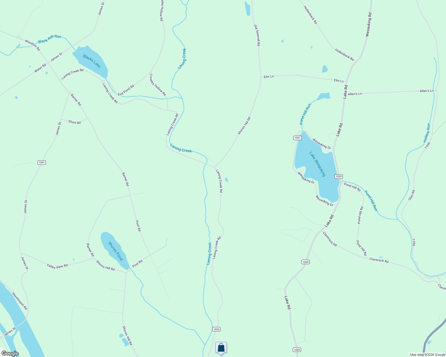 map of restaurants, bars, coffee shops, grocery stores, and more near 2650 Laning Creek Road in Towanda