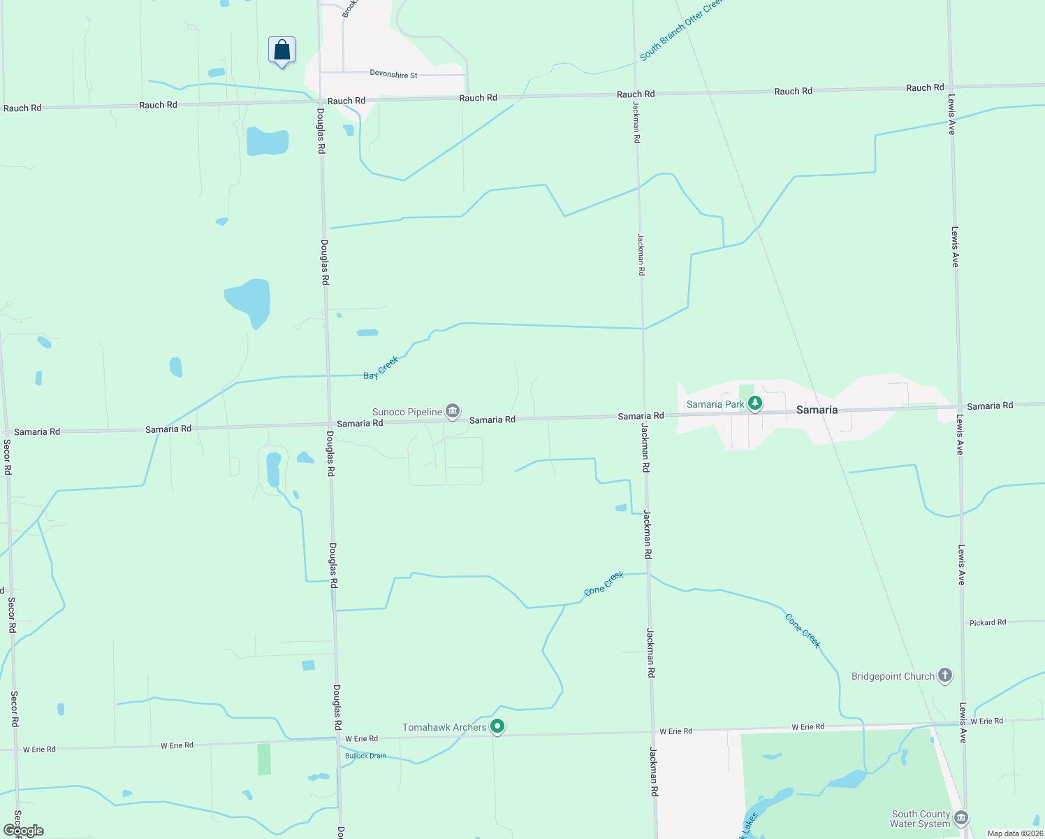 map of restaurants, bars, coffee shops, grocery stores, and more near 1981 Samaria Road in Temperance