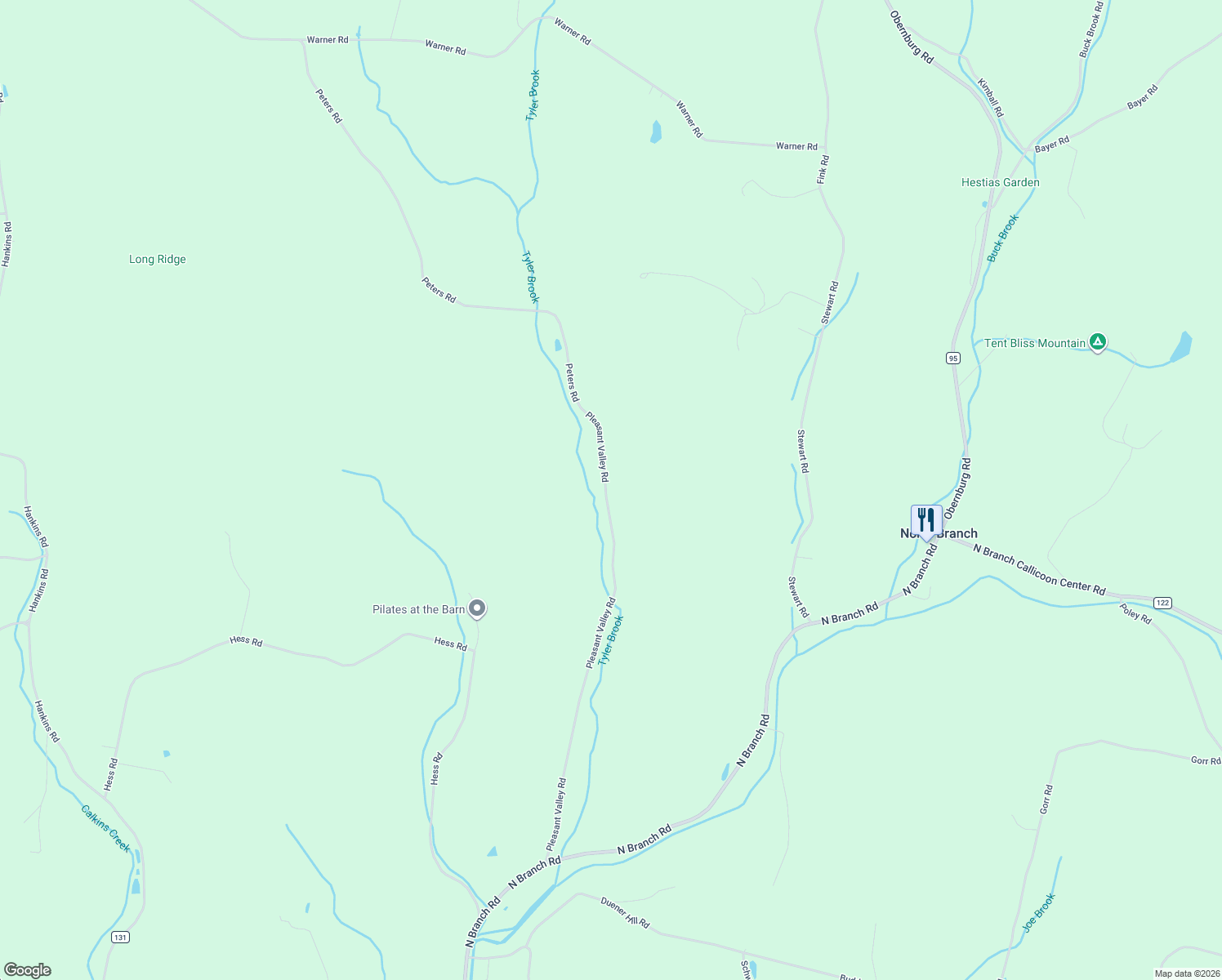 map of restaurants, bars, coffee shops, grocery stores, and more near 212 Pleasant Valley Road in Callicoon