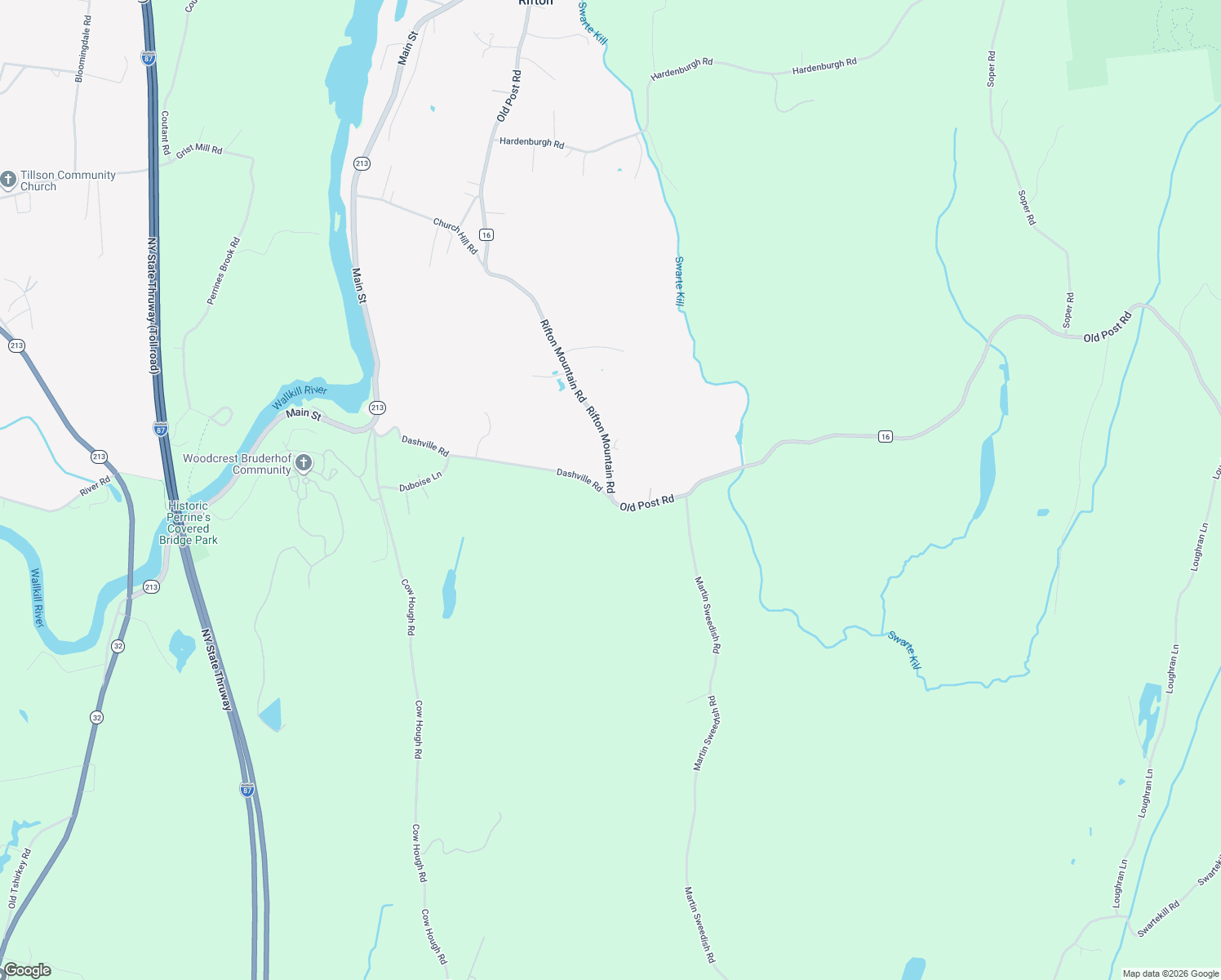 map of restaurants, bars, coffee shops, grocery stores, and more near 531 County Road 16 in New Paltz
