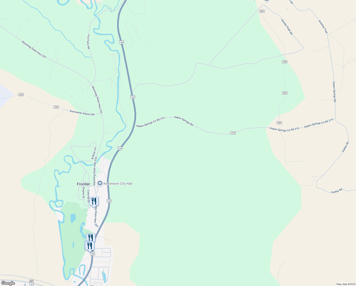 map of restaurants, bars, coffee shops, grocery stores, and more near in Frontier