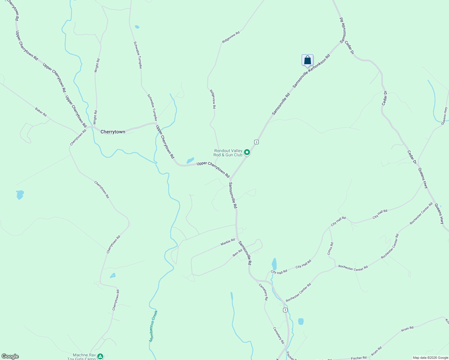 map of restaurants, bars, coffee shops, grocery stores, and more near 1 Upper Cherrytown Rd in Kerhonkson