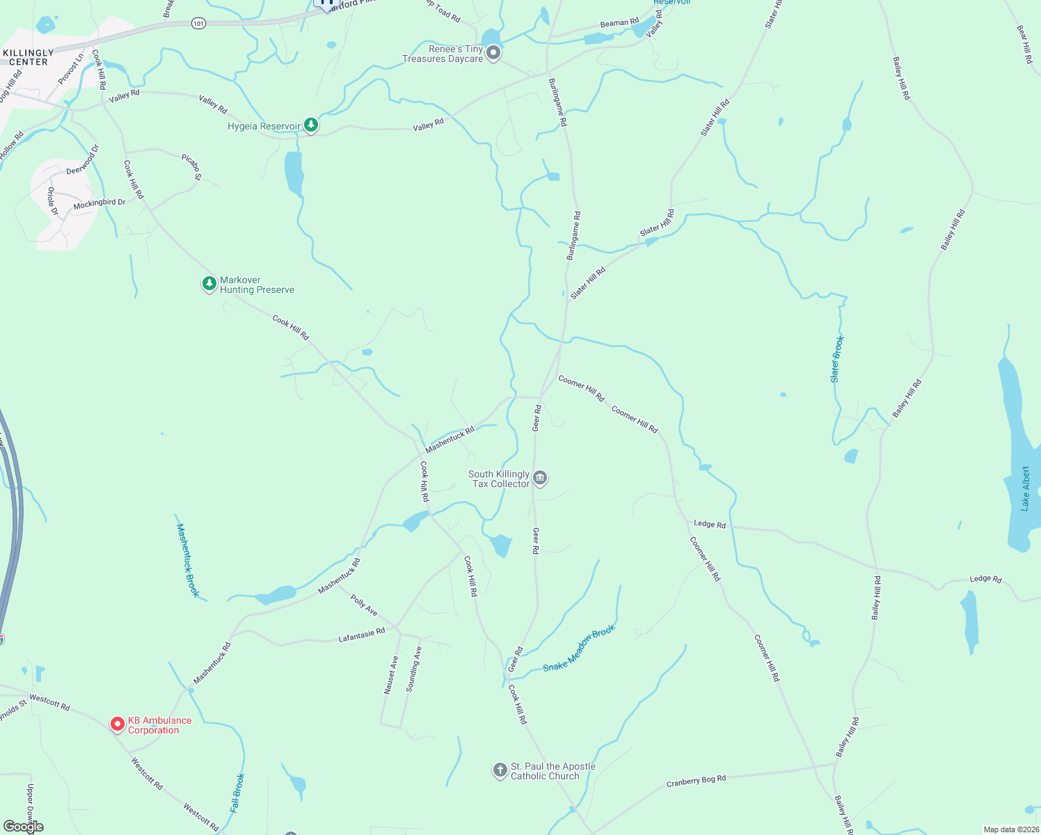 map of restaurants, bars, coffee shops, grocery stores, and more near 185 Geer Rd in Killingly