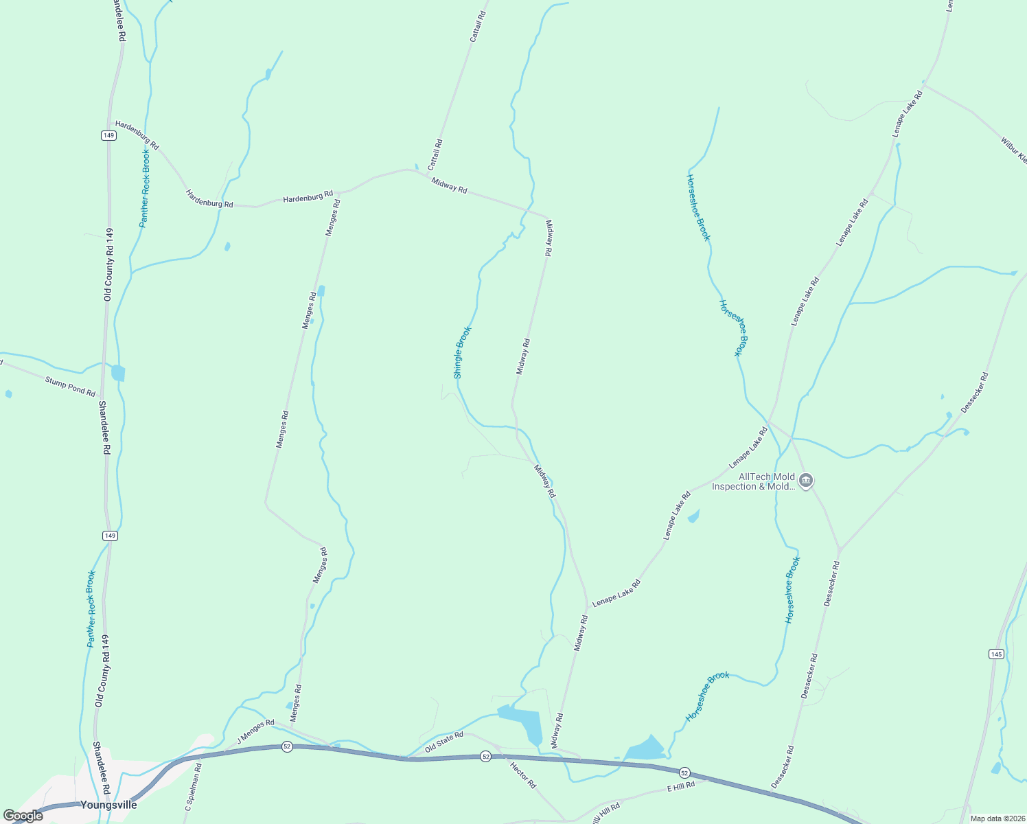 map of restaurants, bars, coffee shops, grocery stores, and more near 352 Midway Road in Livingston Manor