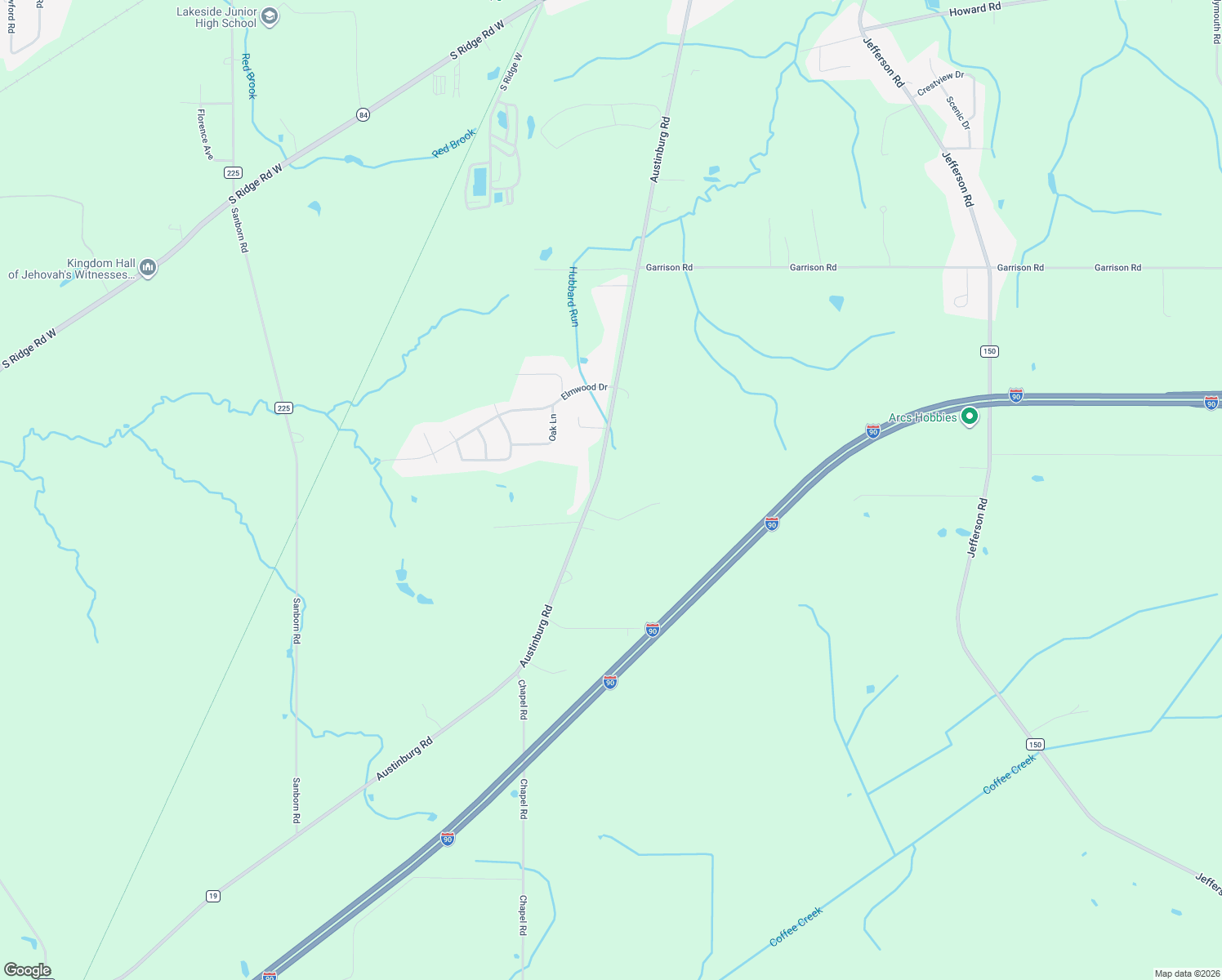 map of restaurants, bars, coffee shops, grocery stores, and more near 3648 Austinburg Rd in Ashtabula