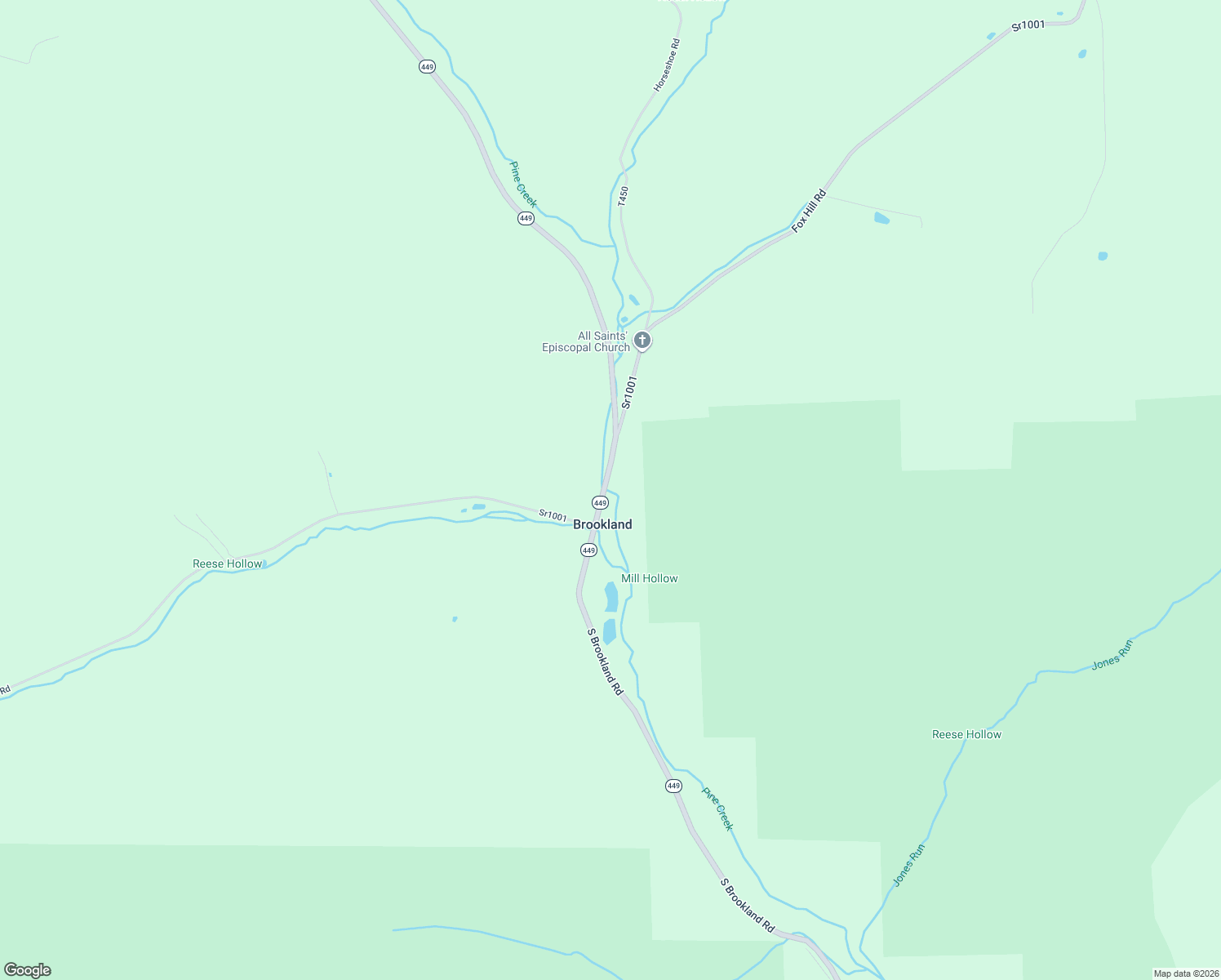 map of restaurants, bars, coffee shops, grocery stores, and more near 18 North Brookland Road in Ulysses