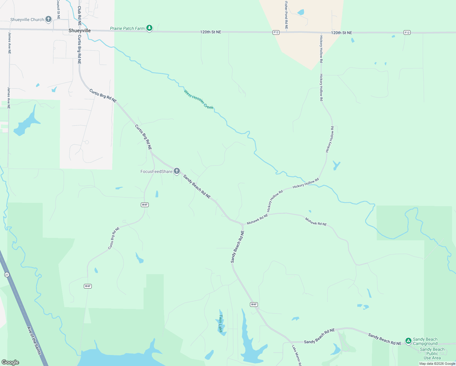 map of restaurants, bars, coffee shops, grocery stores, and more near 3098 Sandy Beach Road Northeast in Solon