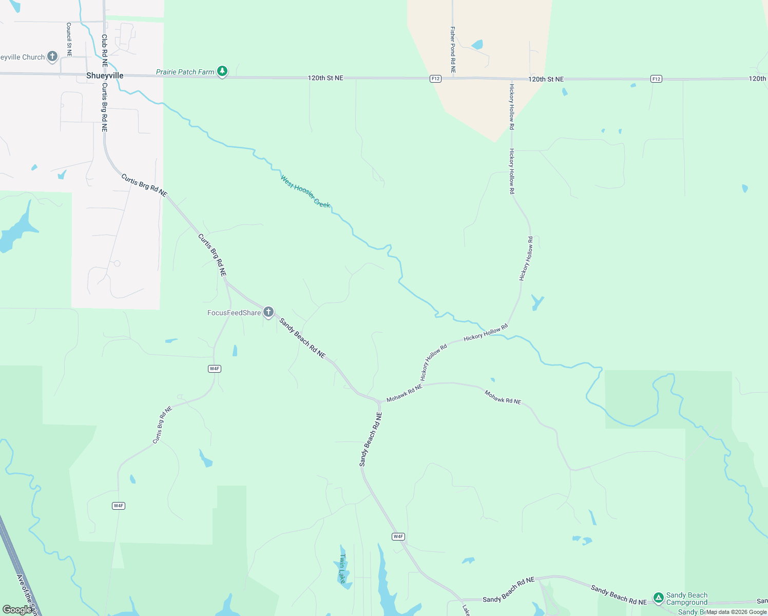 map of restaurants, bars, coffee shops, grocery stores, and more near 3111 Deerfield Drive Northeast in Swisher