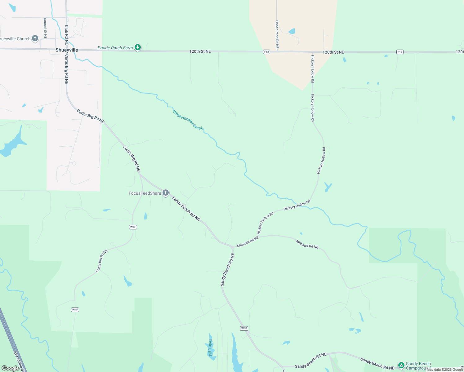 map of restaurants, bars, coffee shops, grocery stores, and more near 3111 Deerfield Drive Northeast in Swisher