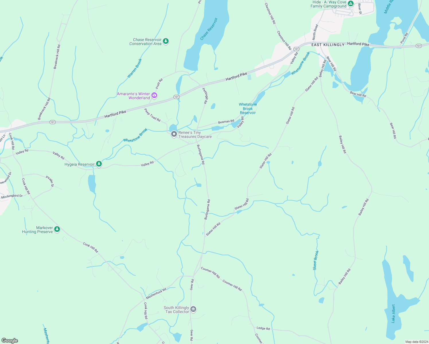 map of restaurants, bars, coffee shops, grocery stores, and more near in Killingly