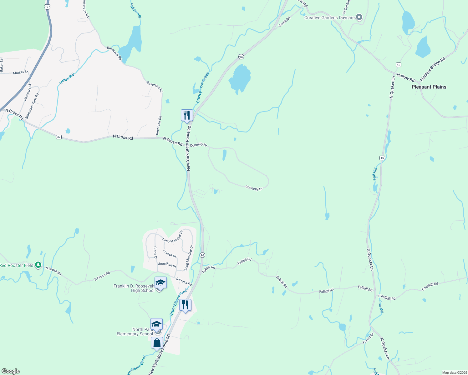 map of restaurants, bars, coffee shops, grocery stores, and more near 73 Connelly Drive in Staatsburg