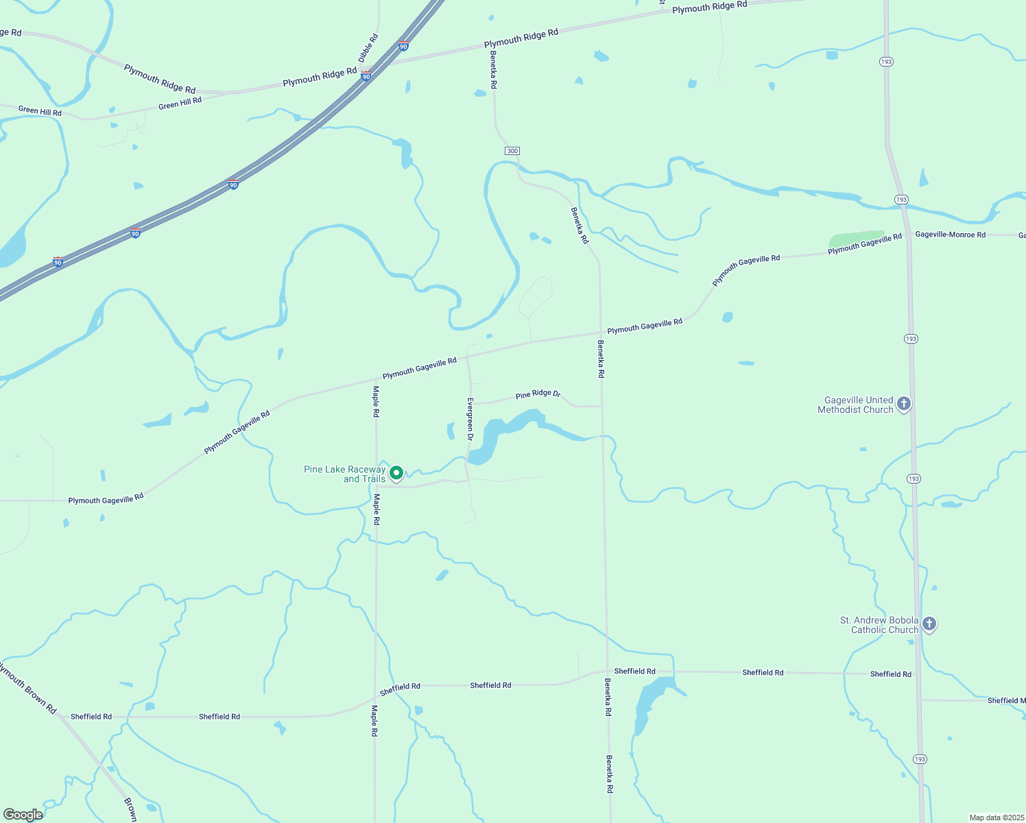 map of restaurants, bars, coffee shops, grocery stores, and more near 2710 Pine Ridge Dr in Ashtabula