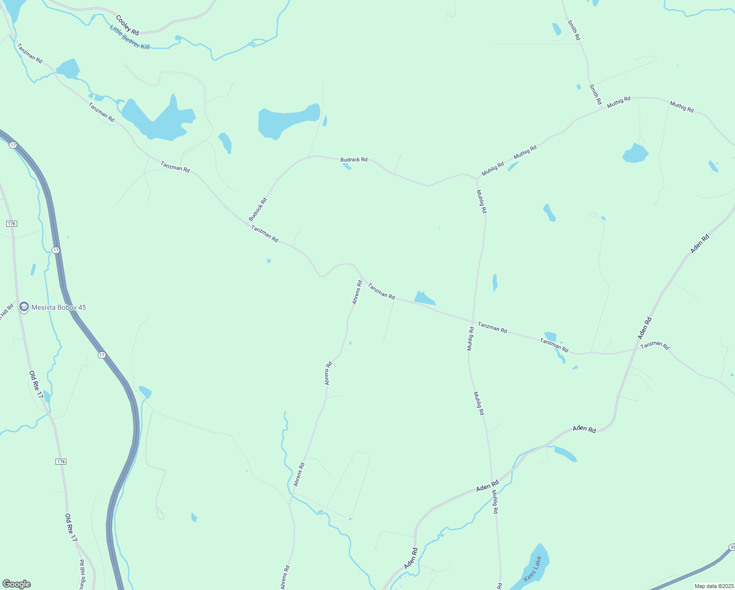map of restaurants, bars, coffee shops, grocery stores, and more near 382 Ahrens Road in Parksville