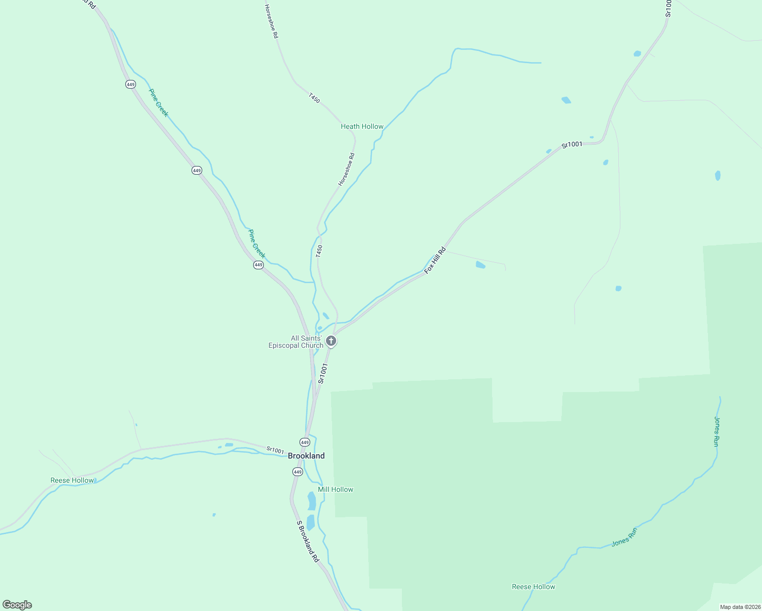 map of restaurants, bars, coffee shops, grocery stores, and more near Fox Hill Road in Ulysses
