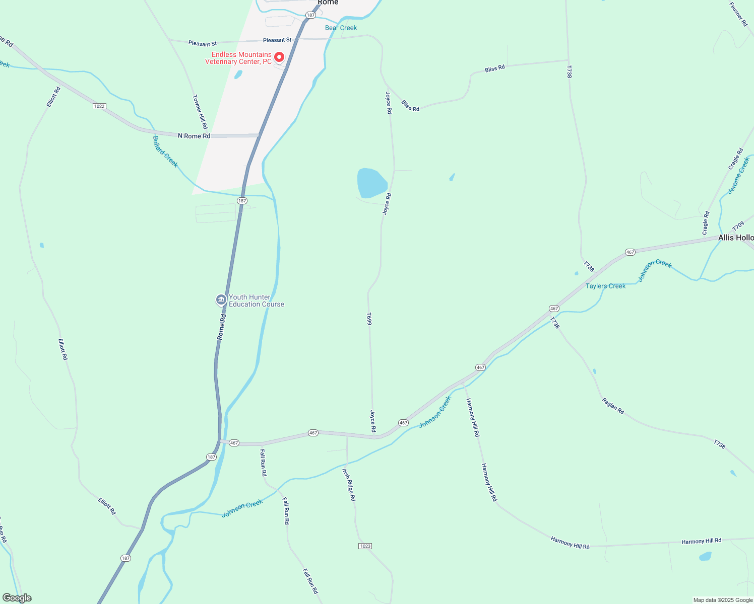 map of restaurants, bars, coffee shops, grocery stores, and more near 614 Joyce Road in Rome