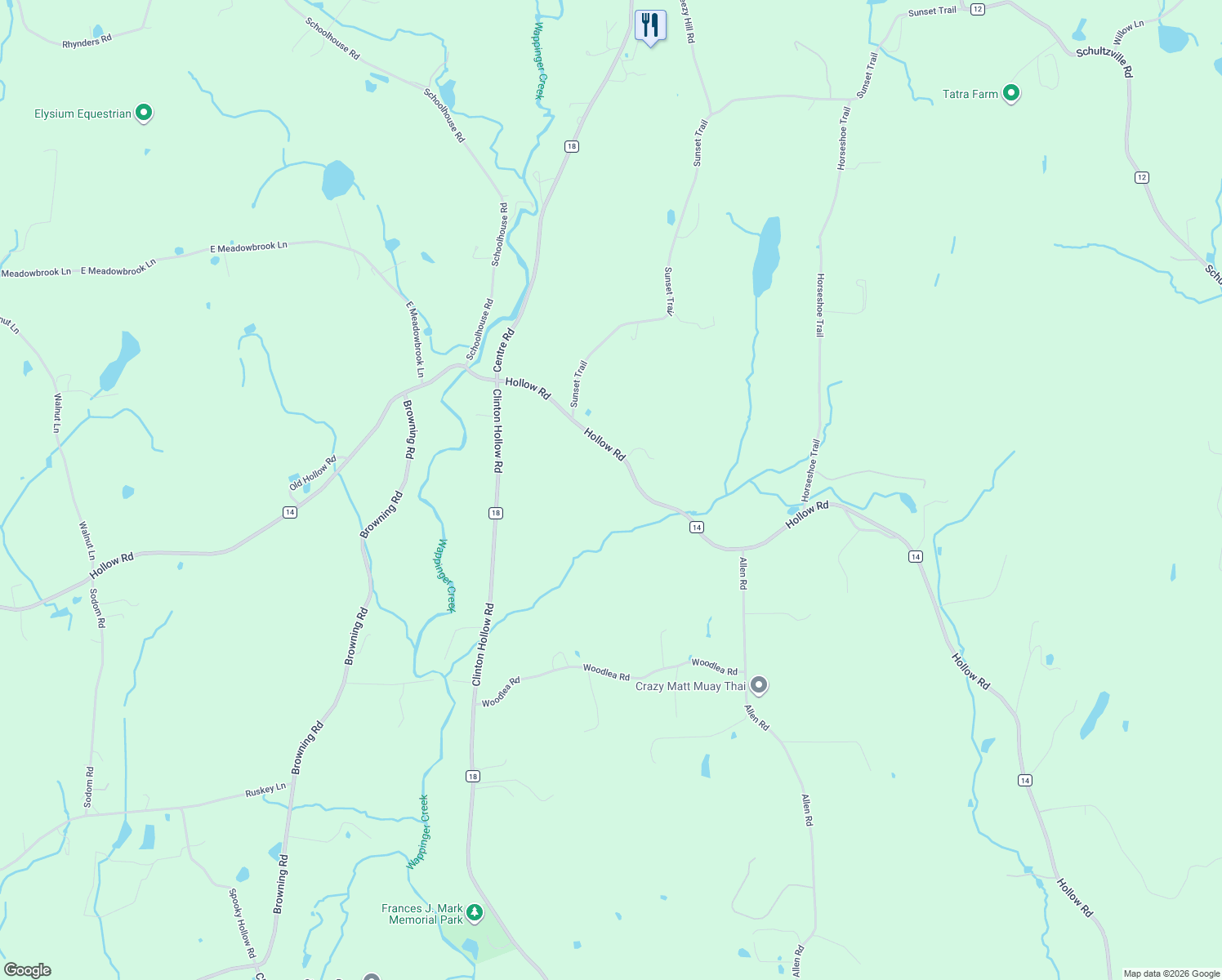 map of restaurants, bars, coffee shops, grocery stores, and more near 964 Hollow Road in Salt Point