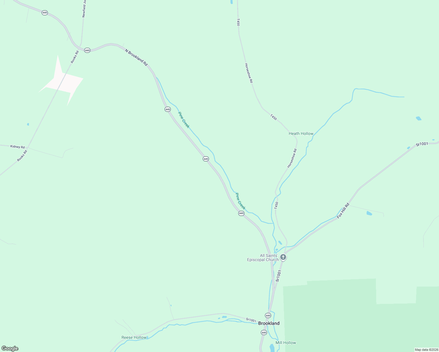 map of restaurants, bars, coffee shops, grocery stores, and more near North Brookland Road in Ulysses