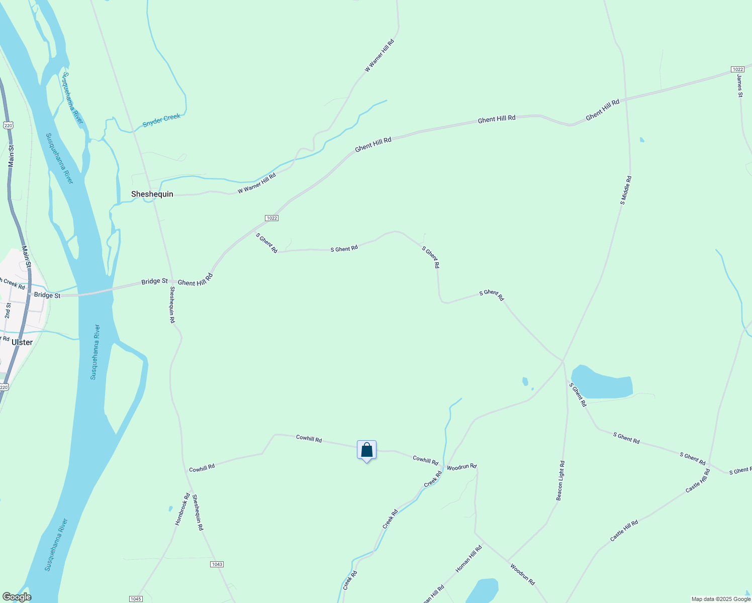 map of restaurants, bars, coffee shops, grocery stores, and more near 325 South Ghent Road in Ulster