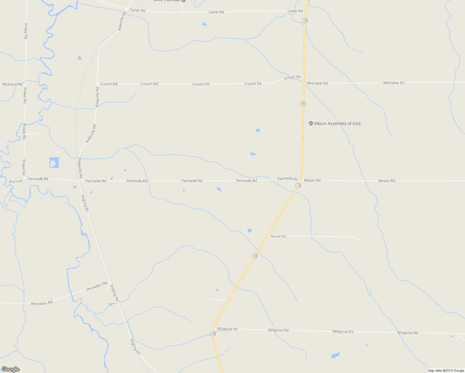 map of restaurants, bars, coffee shops, grocery stores, and more near 11255 Pennside Rd in Albion