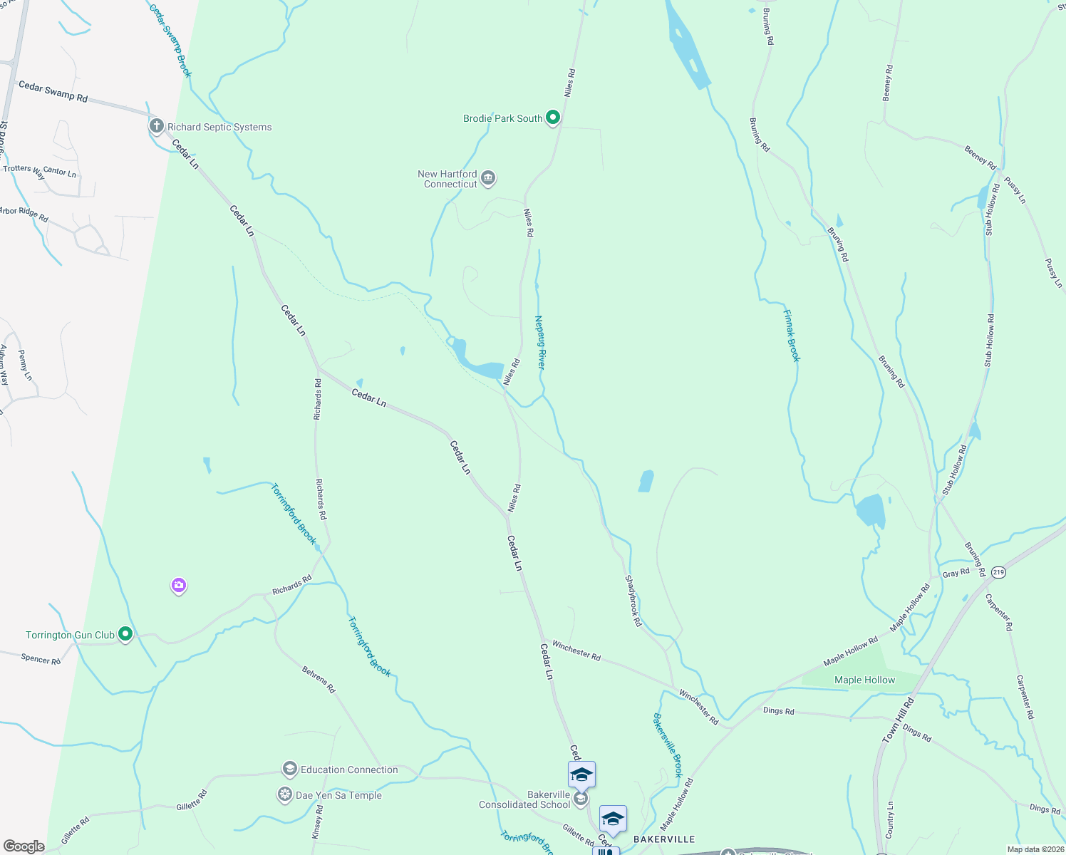 map of restaurants, bars, coffee shops, grocery stores, and more near 242 Shadybrook Road in New Hartford