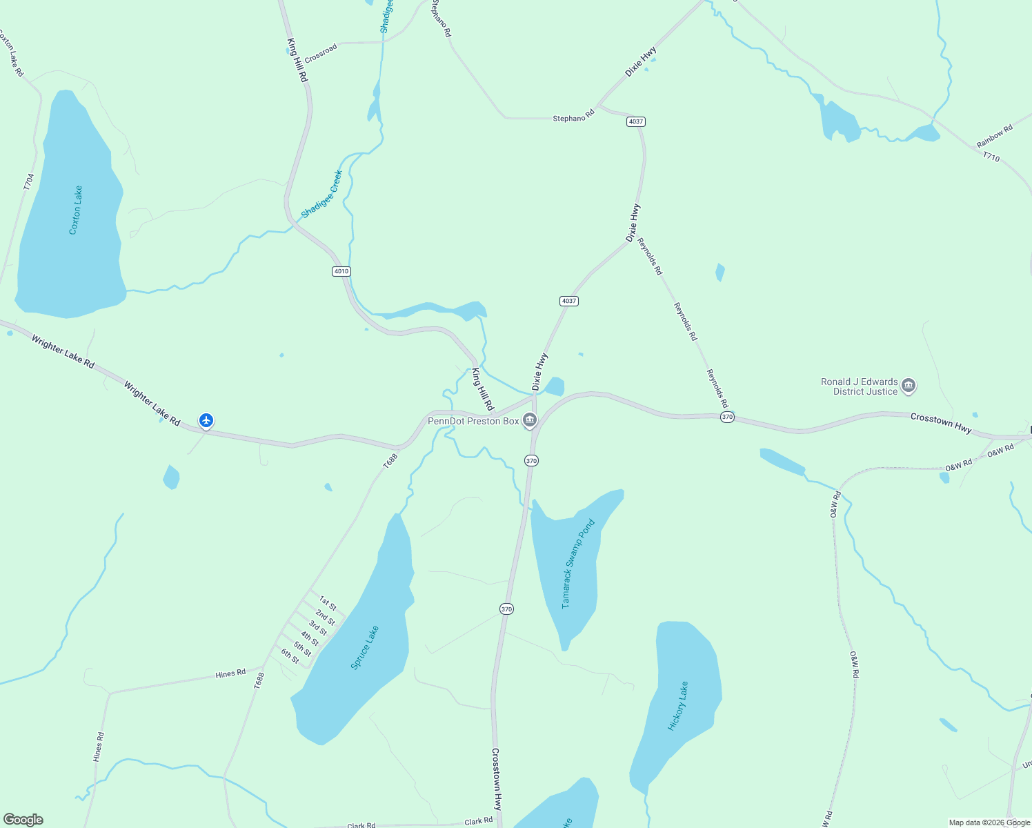 map of restaurants, bars, coffee shops, grocery stores, and more near 3448 Wrighter Lake Rd in Starrucca