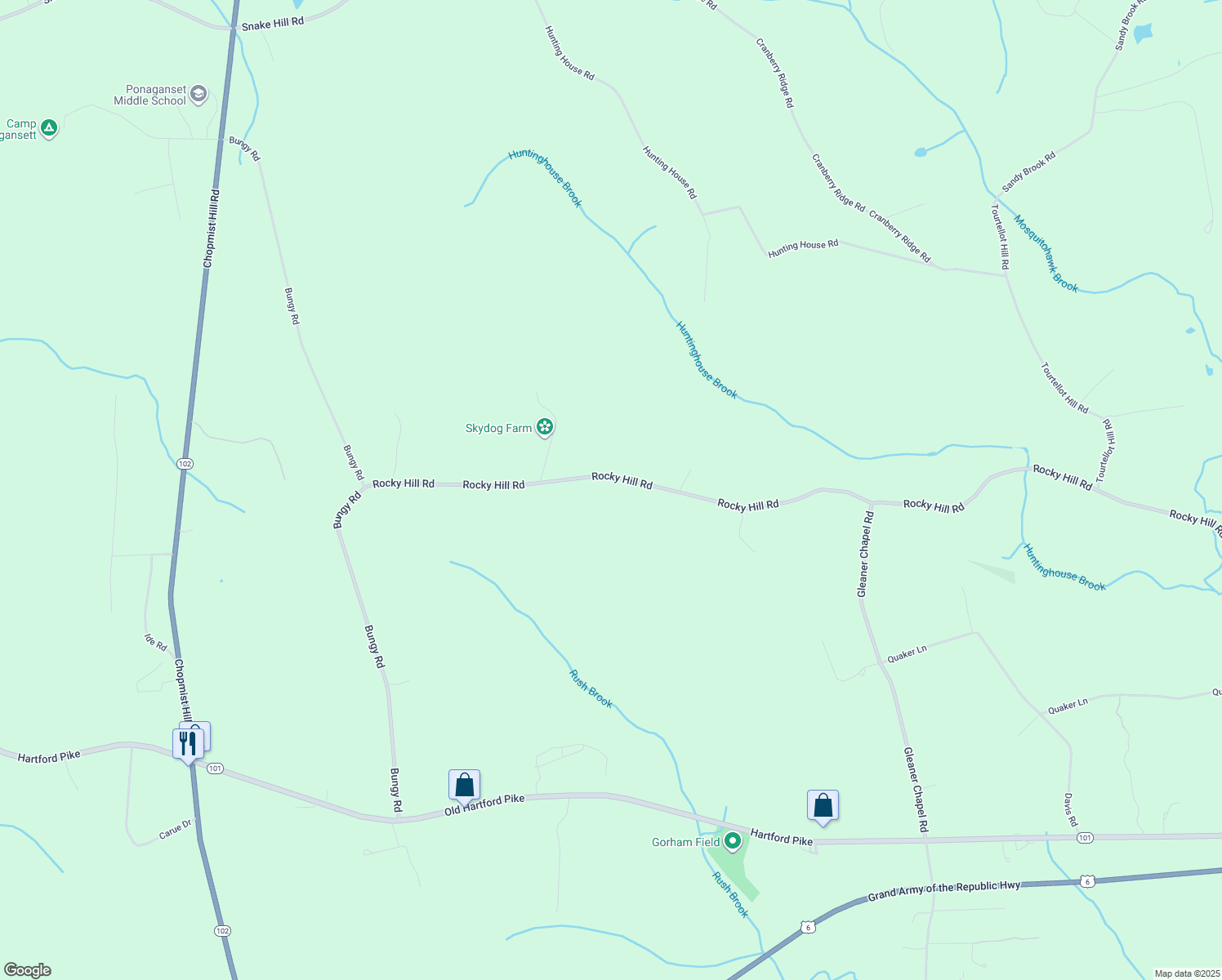 map of restaurants, bars, coffee shops, grocery stores, and more near 516 Rocky Hill Rd in Scituate